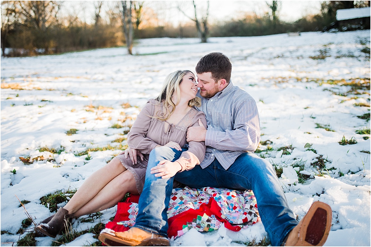 Kaitlin and Drew || Wedding Photographer || Snowy Day Engagement Session || Westover, AL